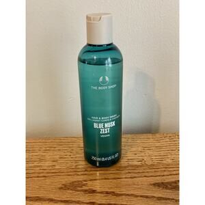 The Body Shop Blue Musk Zest Hair Body Wash NEW 250 Ml 8.4oz Shower Gel